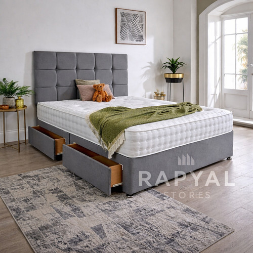 Plush divan bed set with - divan,