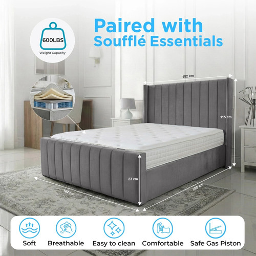 Ottoman storage panel wing - ottoman, bed