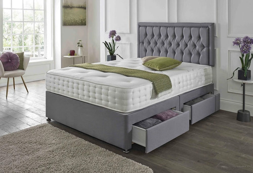 Plush divan bed set with - bed,