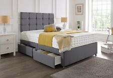 LUXURY GREY FABRIC DIVAN BED